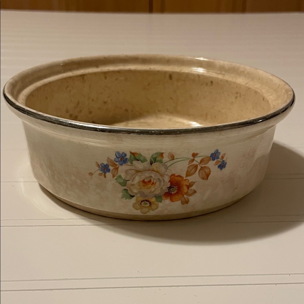 Vintage Floral Ceramic Baking Dish